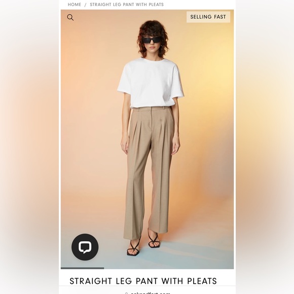 Oak and Fort STRAIGHT LEG PANT WITH PLEATS - Picture 1 of 6